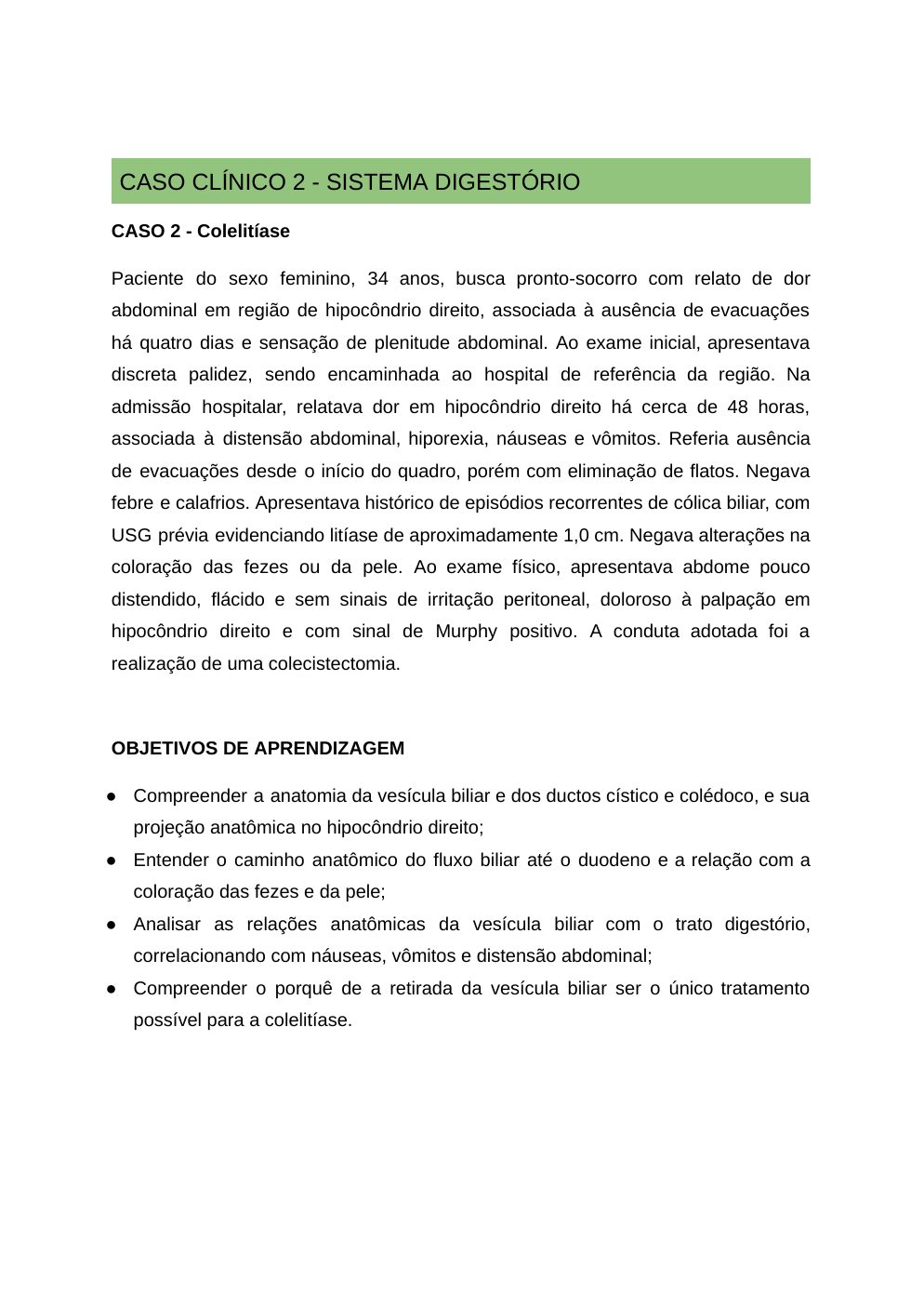 Página 1 do material-fonte — Colelitíase